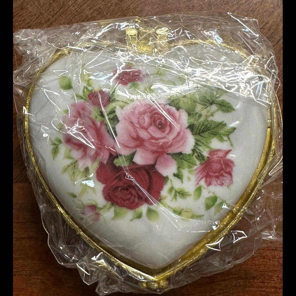 Heart Shaped Floral Keepsake Trinket Box by Beyond Elementals, Inc